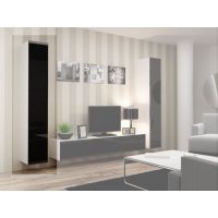Вітрина навісна VIGO Cama 180 Білий Мат / Чорний Глянець