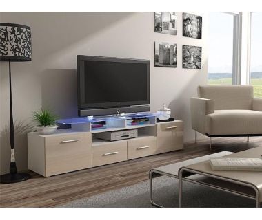 ТВ Тумба EVORA WHITE RTV Cama 194 Белый Мат / Крем Глянец