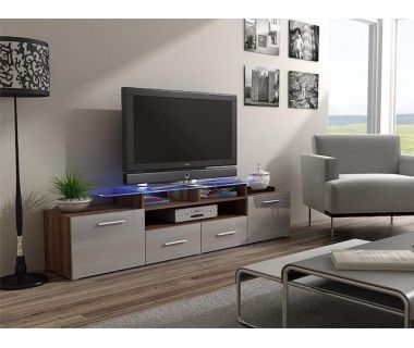 ТВ Тумба EVORA SLIWA RTV Cama 194 Слива Мат / Серый Глянец