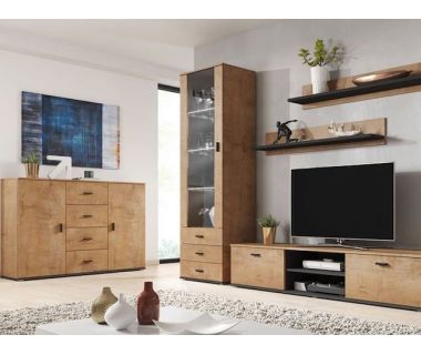 Витрина SOHO S-1 Cama 192 Дуб Лефкас Мат / Черный