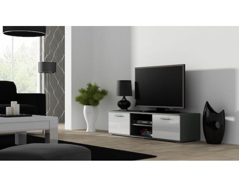 ТВ Тумба SOHO S-4 RTV Cama 140 Серый Мат / Белый Глянец в интернет-магазине "Мебли Даром"