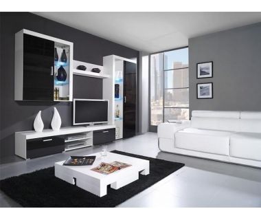 Стенка SAMBA B Cama Белый Мат / Черный Глянец Стенка SAMBA B Cama Белый Мат / Черный Глянец