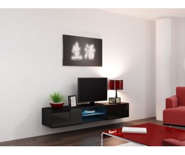 ТВ Тумба VIGO RTV Cama 180 Стекло Черный Мат / Черный Глянец