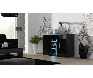 Комод SOHO S7 Cama 120 Черный Мат / Черный Глянец