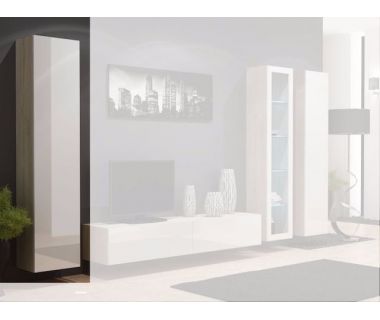 Витрина навесная VIGO Cama 180 Дуб Сонома Мат / Белый Глянец