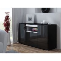 Комод VIVA Cama 150/45 Чорний Мат / Чорний Глянець / Білий