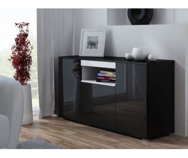 Комод VIVA Cama 150/45 Чорний Мат / Чорний Глянець / Білий