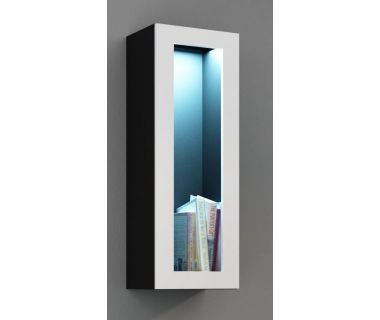 Вітрина навісна VIGO Cama 90 Скло Чорний Мат / Білий Глянець