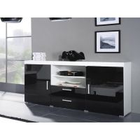 Комод SAMBA Cama 164/45 Білий Мат / Чорний Глянець