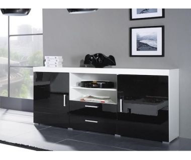 Комод SAMBA Cama 164/45 Белый Мат / Черный Глянец Комод SAMBA Cama 164/45 Белый Мат / Черный Глянец