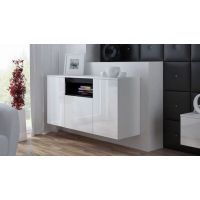 Комод Навесной VIVA Cama 150/45 Белый Мат / Белый Глянец / Черный