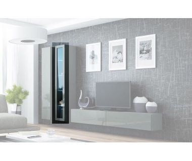 Витрина навесная VIGO Cama 180 Стекло Серый Мат / Серый Глянец