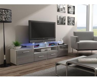 ТВ Тумба EVORA WHITE RTV Cama 194 Белый Мат / Серый Глянец ТВ Тумба EVORA WHITE RTV Cama 194 Белый Мат / Серый Глянец