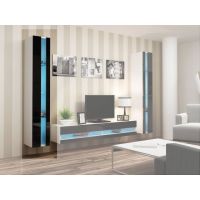 Витрина навесная VIGO Cama 180 New Белый Мат / Черный Глянец