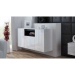 Комод Навесной VIVA Cama 150/45 Белый Мат / Белый Глянец / Черный