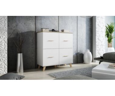 Комод LOTTA 4D Cama 110 Дуб Сонома / Білий Комод LOTTA 4D Cama 110 Дуб Сонома / Білий