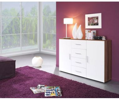 Комод UNI Cama 132 Слива / Белый Глянец