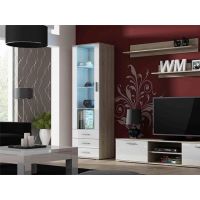 Вітрина SOHO S-1 Cama 192 Дуб Сонома Мат / Білий Глянець