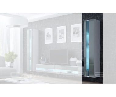 Витрина навесная VIGO Cama 180 New Белый Мат / Серый Глянец
