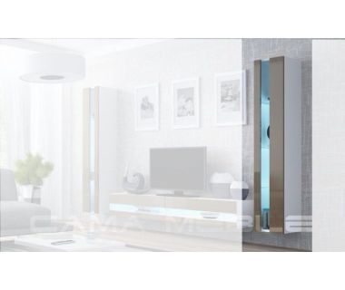 Витрина навесная VIGO Cama 180 New Белый Мат / Латте Глянец