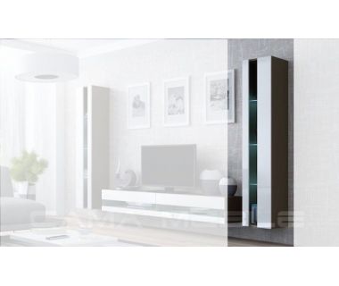 Витрина навесная VIGO Cama 180 New Латте Мат / Белый Глянец