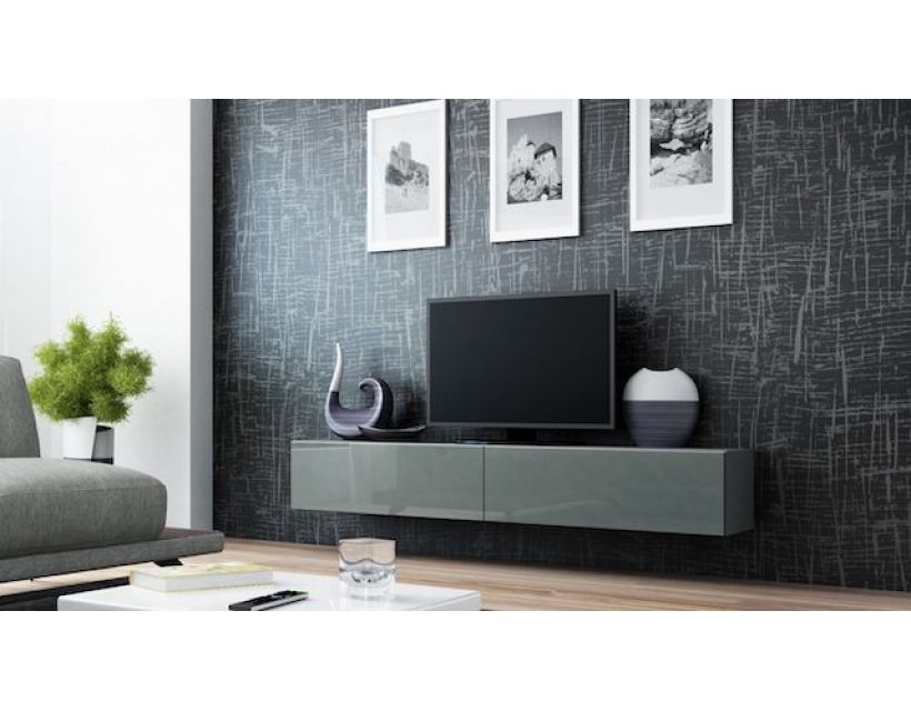 ТВ Тумба VIGO RTV Cama 140 Сірий Мат / Сірий Глянець в інтернет магазині "Меблі Даром"