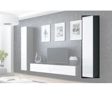 Вітрина навісна VIGO Cama 180 Сірий Мат / Білий Глянець