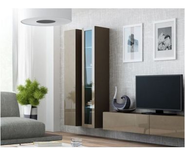 Витрина навесная VIGO Cama 180 Стекло Латте Мат / Латте Глянец