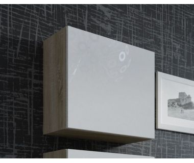 Витрина навесная VIGO Cama Квадрат 50x50 Дуб Сонома Мат / Белый Глянец