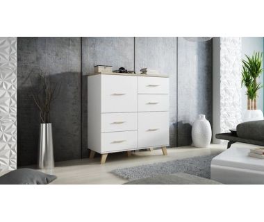 Комод LOTTA 2D4S Cama 110 Дуб Сонома / Білий Комод LOTTA 2D4S Cama 110 Дуб Сонома / Білий