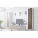 Витрина навесная VIGO Cama 180 Белый Мат / Латте Глянец