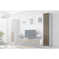 Витрина навесная VIGO Cama 180 Белый Мат / Латте Глянец
