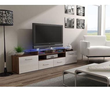 ТВ Тумба EVORA SLIWA RTV Cama 194 Слива Мат / Белый Глянец