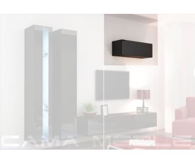 Витрина навесная VIGO Cama 90 Черный Мат / Черный Глянец