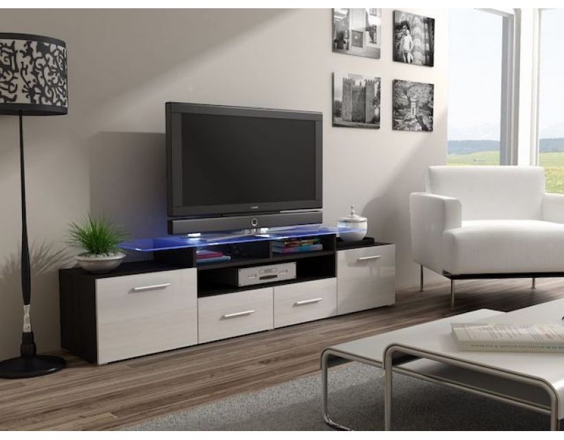 ТВ Тумба EVORA WENGE RTV Cama 194 Венге Мат / Белый Глянец в интернет-магазине "Мебли Даром"