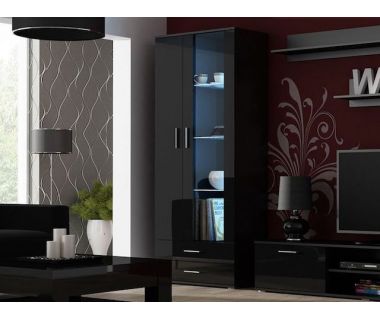 Витрина SOHO S6 2D2S Cama 192 Черный Мат / Черный Глянец