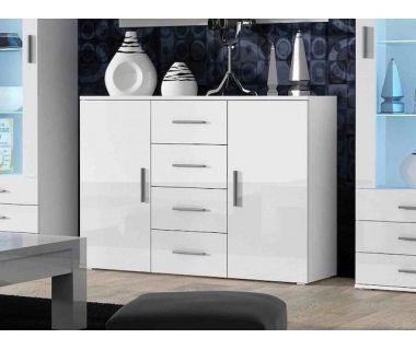 Комод UNI Cama 132 Білий Мат / Білий Глянець Комод UNI Cama 132 Білий Мат / Білий Глянець