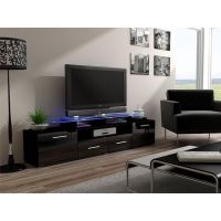 ТВ Тумба EVORA BLACK RTV Cama 194 Черный Мат / Черный Глянец