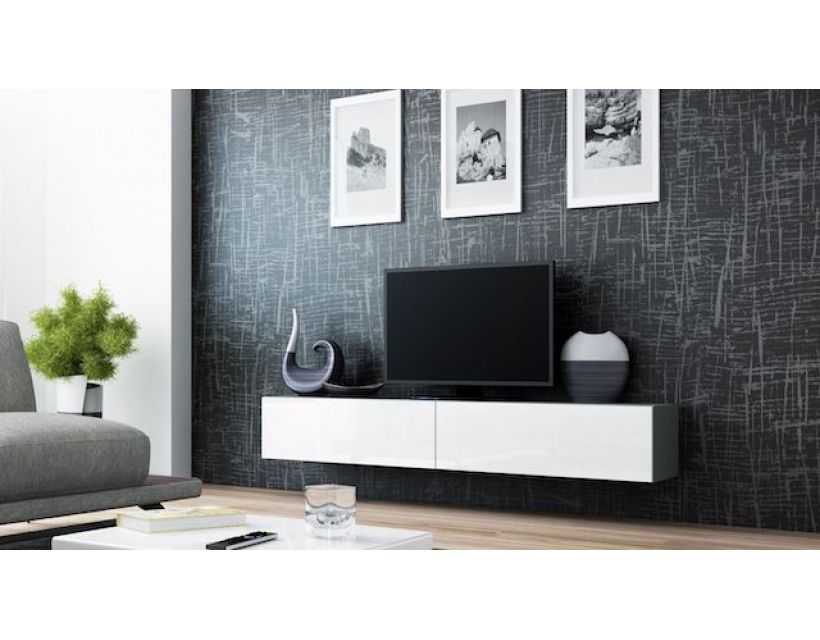 ТВ Тумба VIGO RTV Cama 140 Серый Мат / Белый Глянец в интернет-магазине "Мебли Даром"