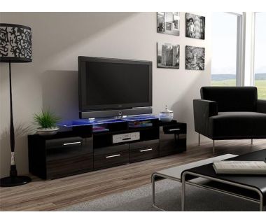 ТВ Тумба EVORA BLACK RTV Cama 194 Черный Мат / Черный Глянец
