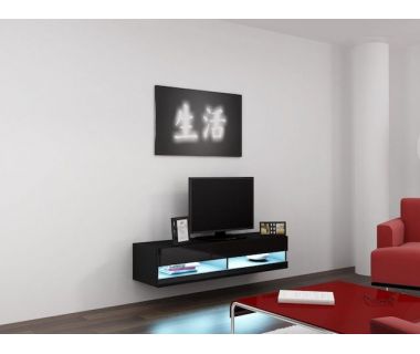 ТВ Тумба VIGO RTV Cama 140 New Черный Мат / Черный Глянец