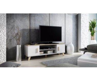 ТВ Тумба LOTTA 2D2K RTV Cama 160 Дуб Сонома / Белый Глянец