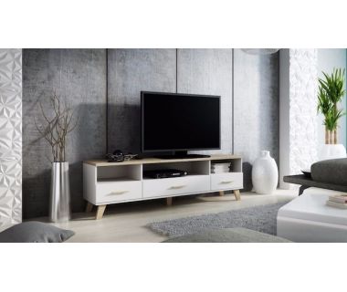 ТВ Тумба LOTTA 3S3K RTV Cama 180 Дуб Сонома / Белый Глянец