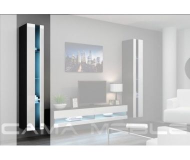 Витрина навесная VIGO Cama 180 New Черный Мат / Белый Глянец
