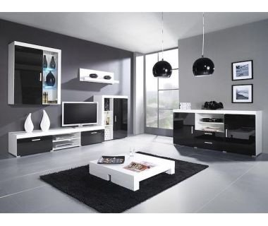 Стенка SAMBA C Cama Белый Мат / Черный Глянец Стенка SAMBA C Cama Белый Мат / Черный Глянец