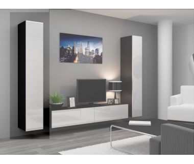 Вітрина навісна VIGO Cama 180 Чорний Мат / Білий Глянець Вітрина навісна VIGO Cama 180 Чорний Мат / Білий Глянець