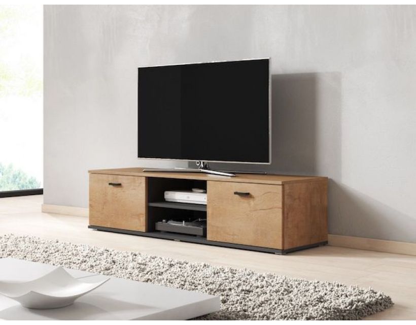 ТВ Тумба SOHO S-4 RTV Cama 140 Дуб Лефкас Мат / Черный в интернет-магазине "Мебли Даром"
