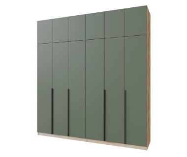 Стильный шестидверный распашной шкаф на 240см (под заказ), разные цвета