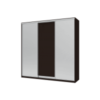 Шкаф купе Сити Лайт Doros Венге 1 ДСП / 2 Зеркала 225х60х225 (44900078)