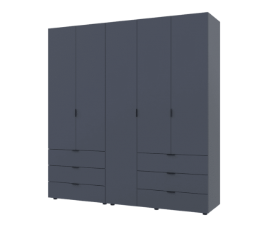 Шафа для одягу Гелар комплект Doros колір Графіт 2+3 двері ДСП 193,7х49,5х203,4 (42002132)